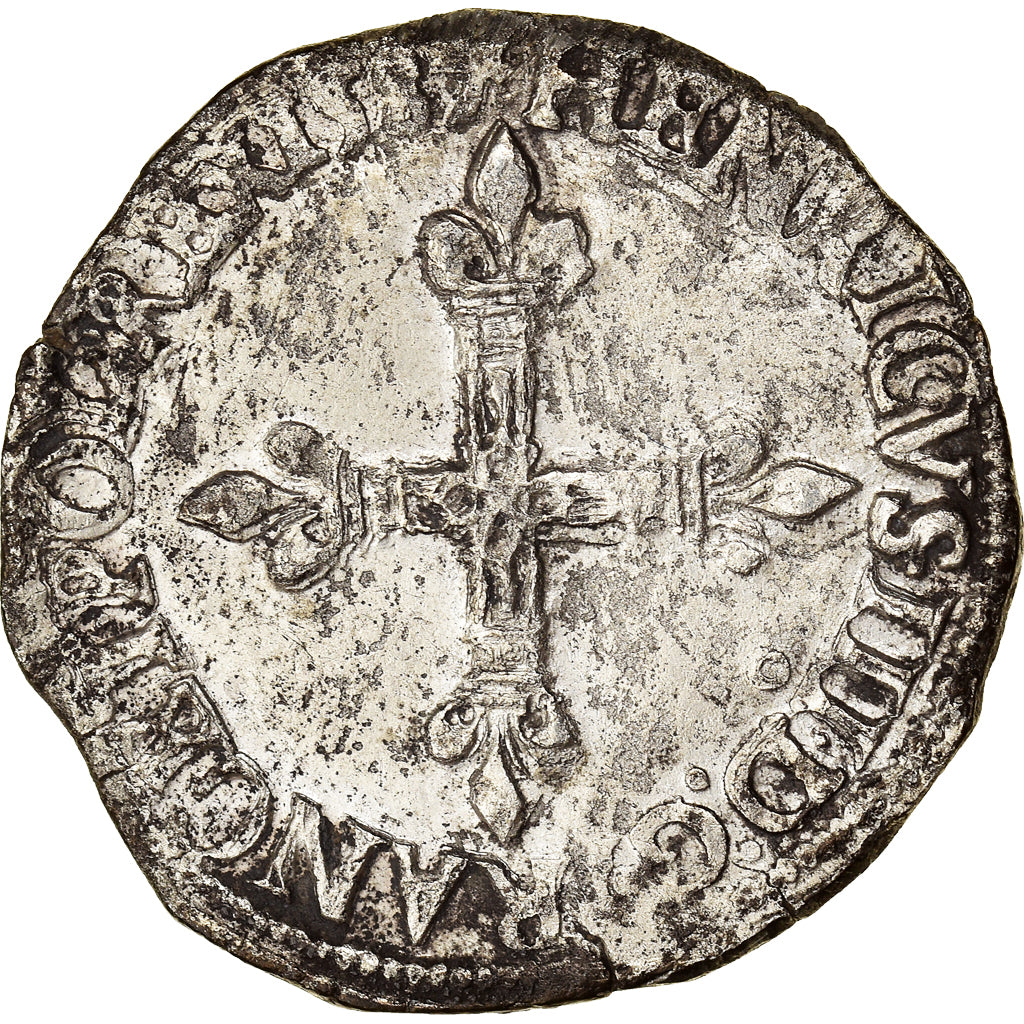 Moneda, Francia, Henri III, 1/4 Ecu, 1587, Rennes, MBC, Plata, Duplessy:1133