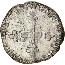 Moneta, Francia, Henri III, 1/4 Ecu, 1583, Rennes, MB+, Argento, Sombart:4662