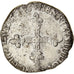 Moeda, França, Henri III, 1/4 Ecu, 1583, Rennes, VF(30-35), Prata, Sombart:4662
