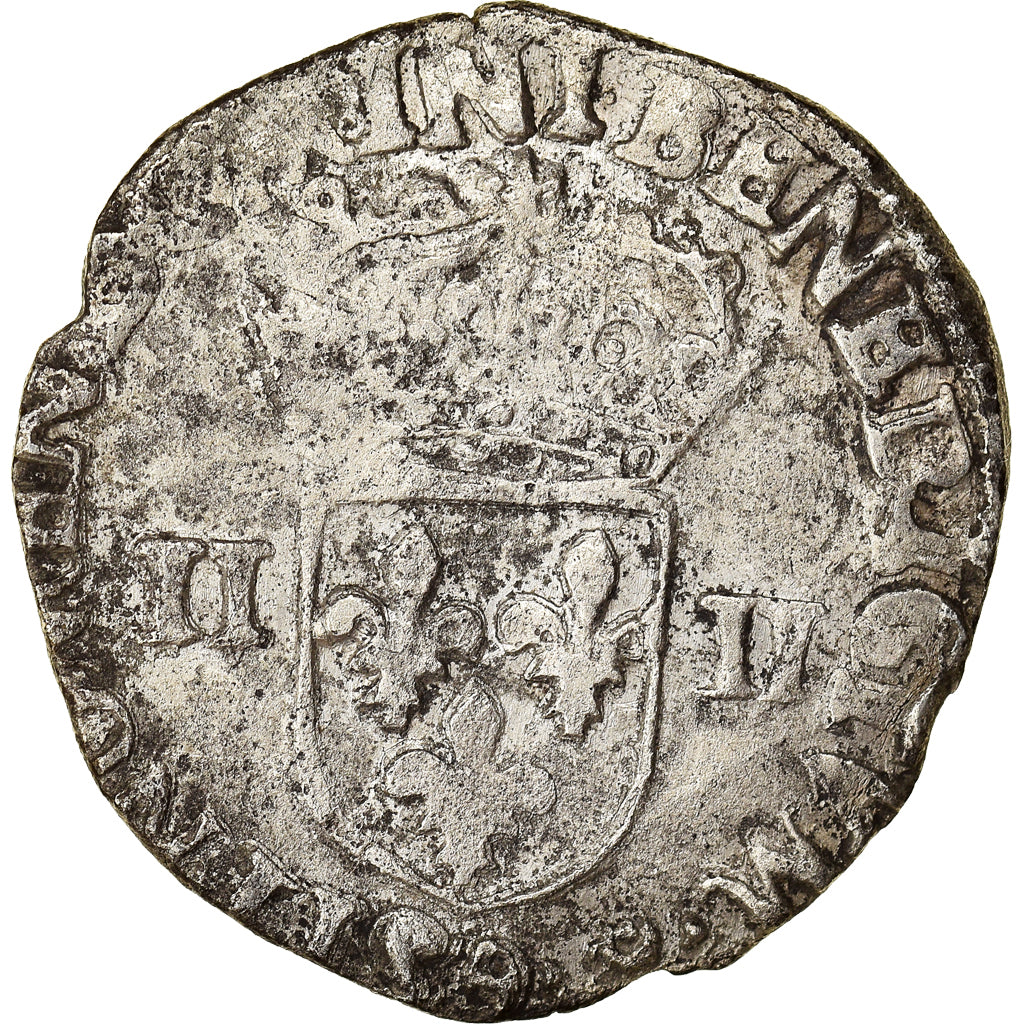 Moneta, Francia, Henri III, 1/4 Ecu, 1583, Rennes, MB+, Argento, Sombart:4662