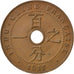 FRENCH INDO-CHINA, Cent, 1917, Paris, KM #12.1, AU(50-53), Bronze, 26, Lecompte.