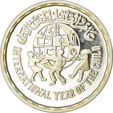 Moneda, Egipto, 5 Pounds, 1981, Year of Child, SC+, Plata, KM:533