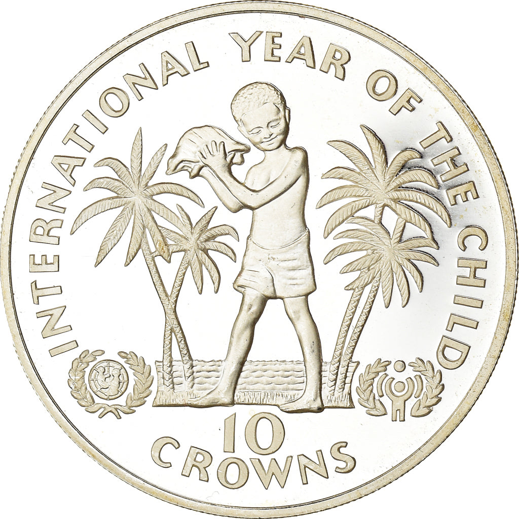 Coin, TURKS & CAICOS ISLANDS, Elizabeth II, 10 Crowns, 1982, Year of Child