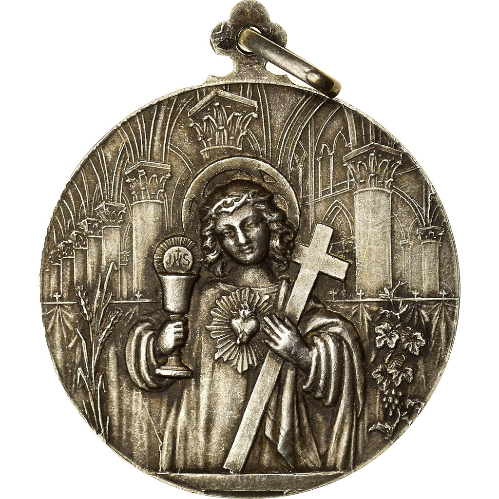 França, Medal, Souvenir de Communion, Crenças e religiões, 1909, AU(55-58)