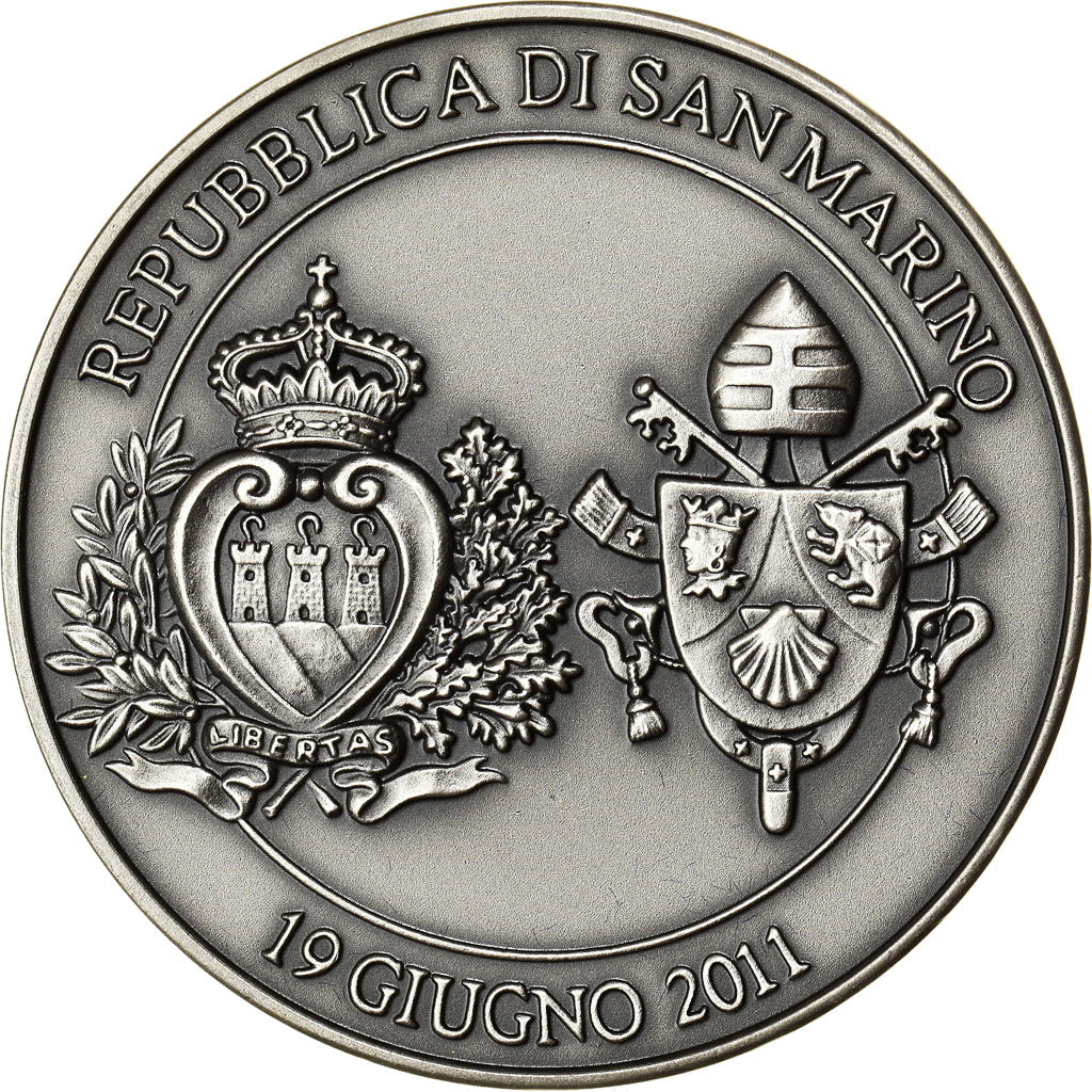 San Marino, medaglia, Visita Pastorale, 2011, Sicilia, Benoit XVI, FDC, Argento