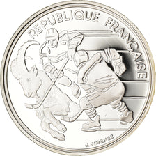 Moneda, Francia, Hockey players, 100 Francs, 1991, Albertville 92, FDC, Plata