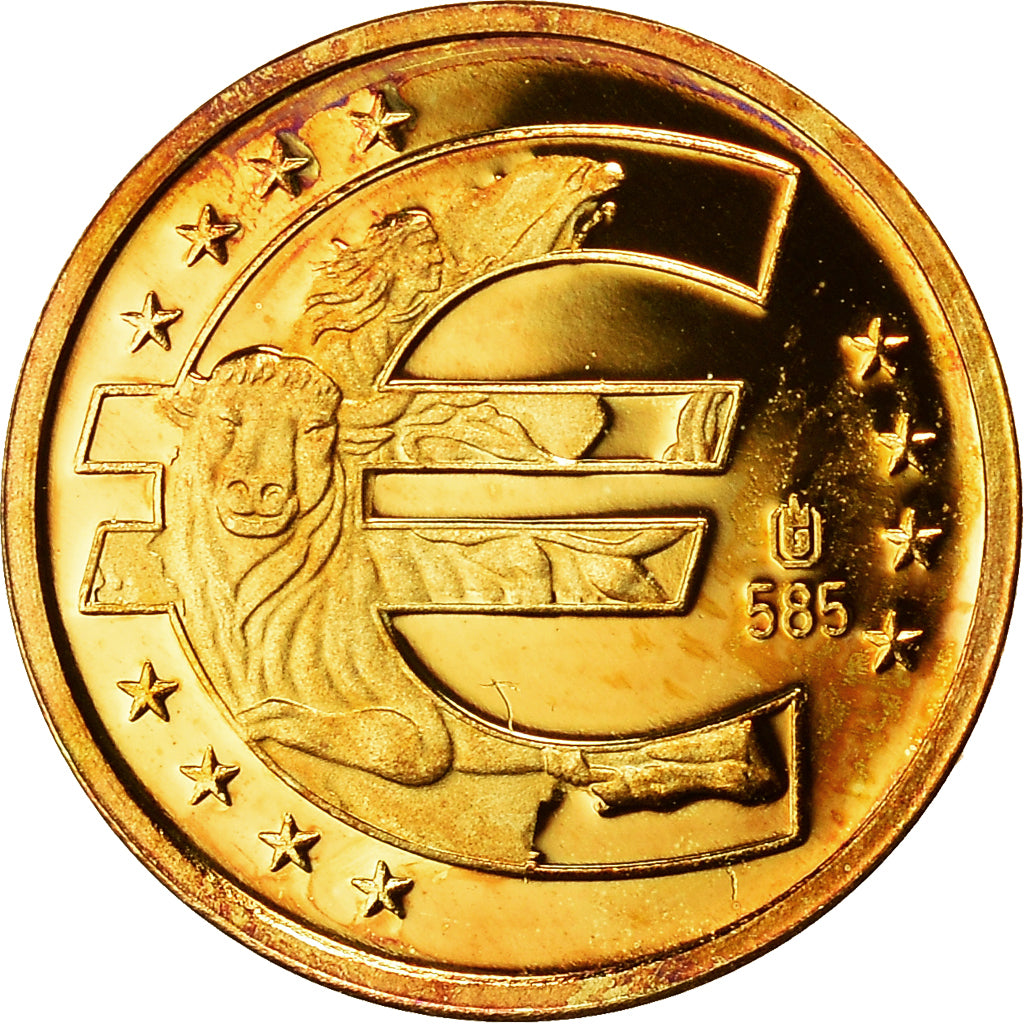 Francia, medaglia, 10 ans de l'Euro, 2009, FDC, Oro