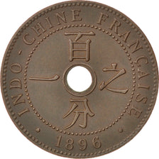 FRENCH INDO-CHINA, Cent, 1896, Paris, KM #P1, AU(55-58), Bronze, Lecompte #48,..