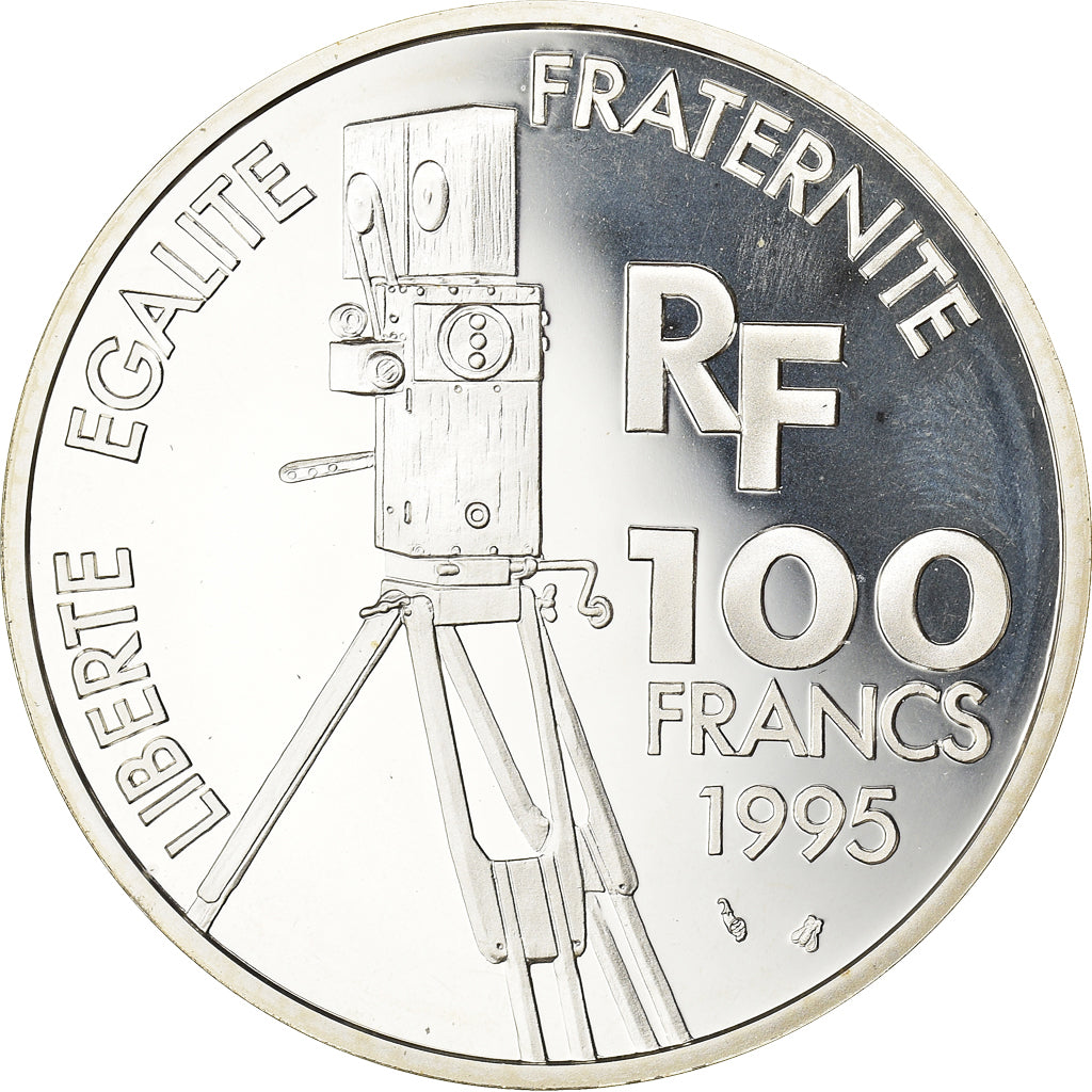 Coin, France, Charlie Chaplin, 100 Francs, 1995, BE, MS(65-70), Silver, KM:1076