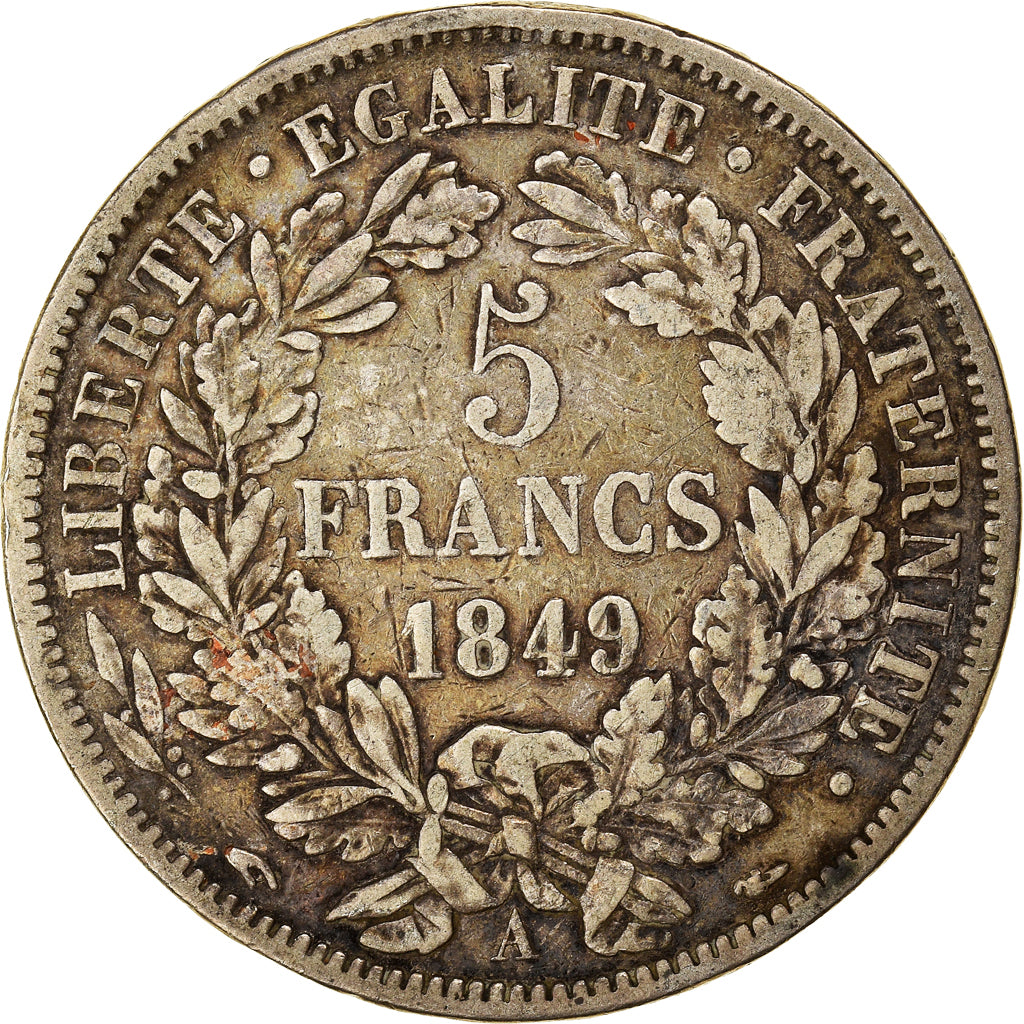 Münze, Frankreich, Cérès, 5 Francs, 1849, Paris, S+, Silber, KM:761.1