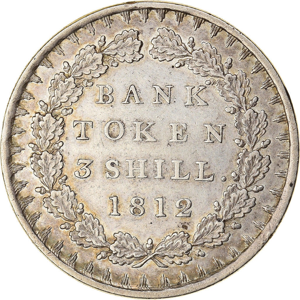 United Kingdom, 3 Shilling, Georgius III, Bank Token, 1812, AU(50-53), Silver