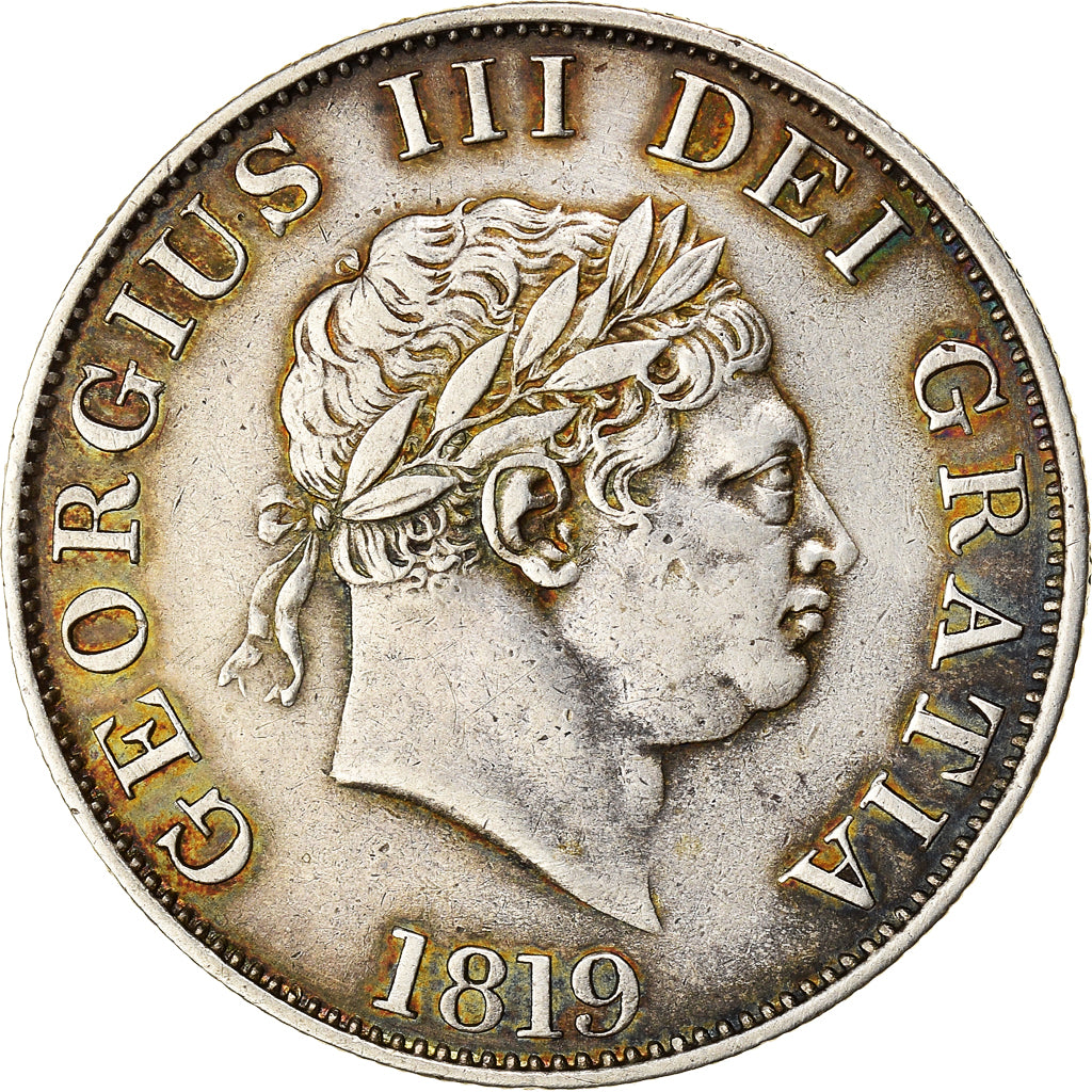 Coin, Great Britain, George III, 1/2 Crown, 1819, London, EF(40-45), Silver