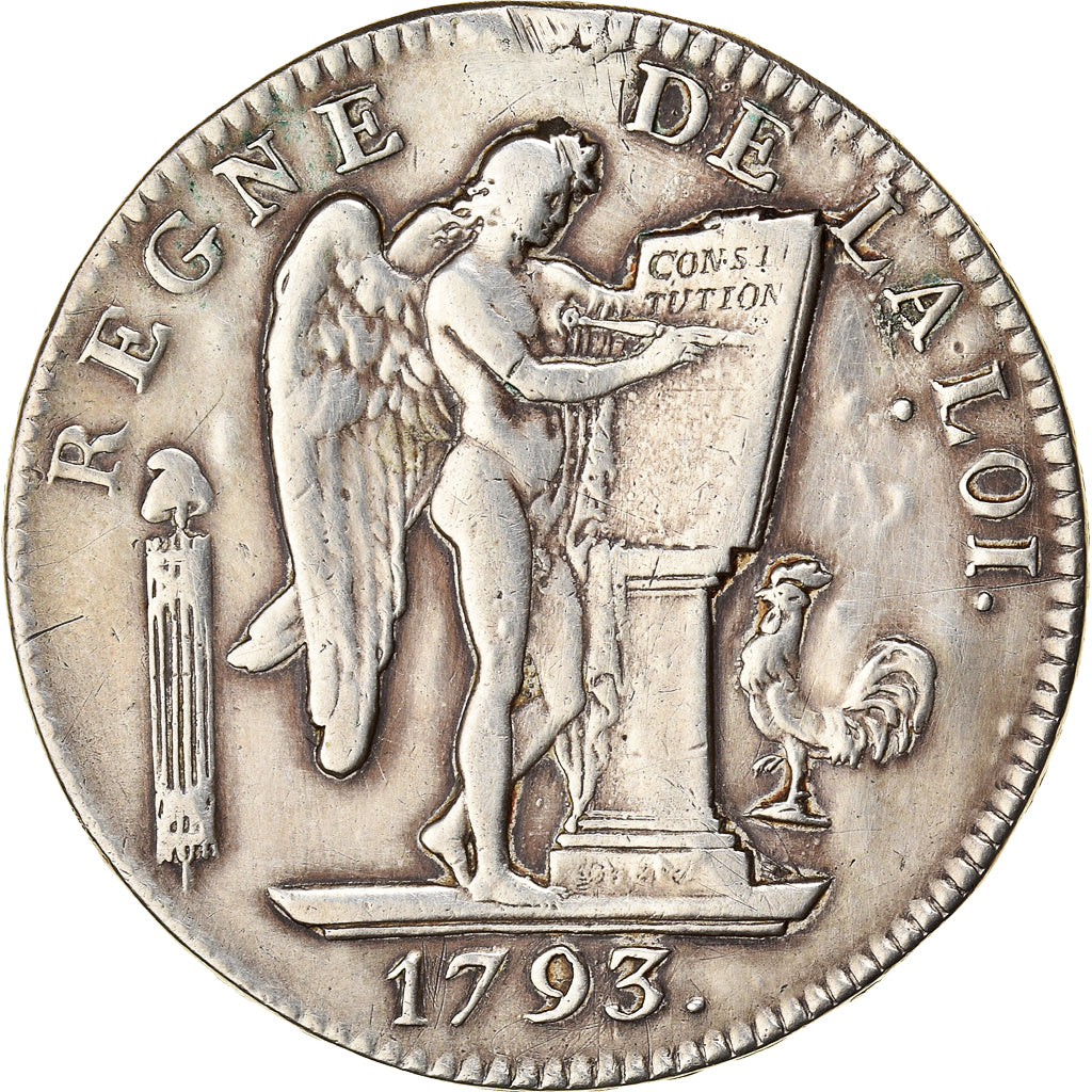 Moeda, França, Écu de 6 livres françoise, 6 Livres, 1793, Paris, VF(20-25)