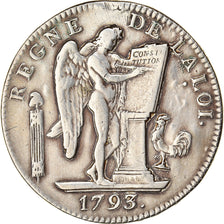 Moeda, França, Écu de 6 livres françoise, 6 Livres, 1793, Paris, VF(20-25)
