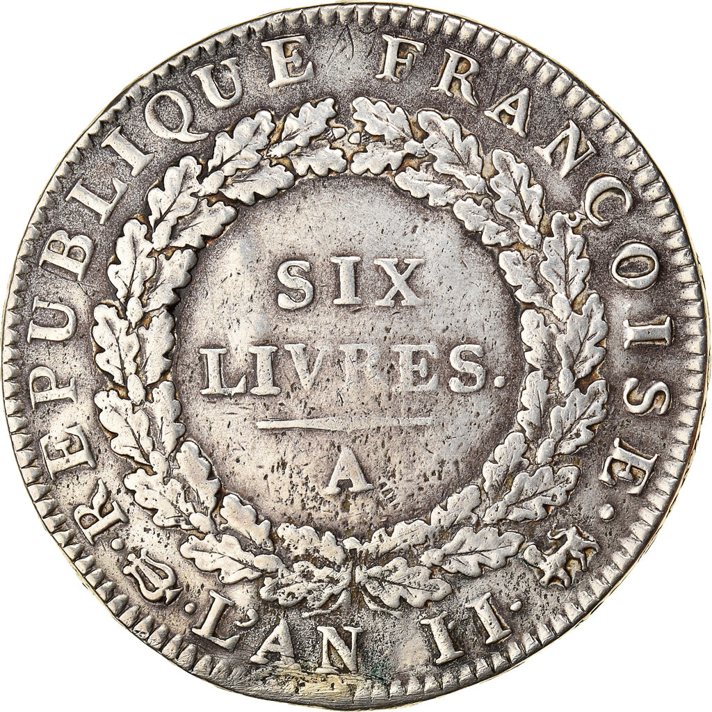 Moeda, França, Écu de 6 livres françoise, 6 Livres, 1793, Paris, VF(20-25)