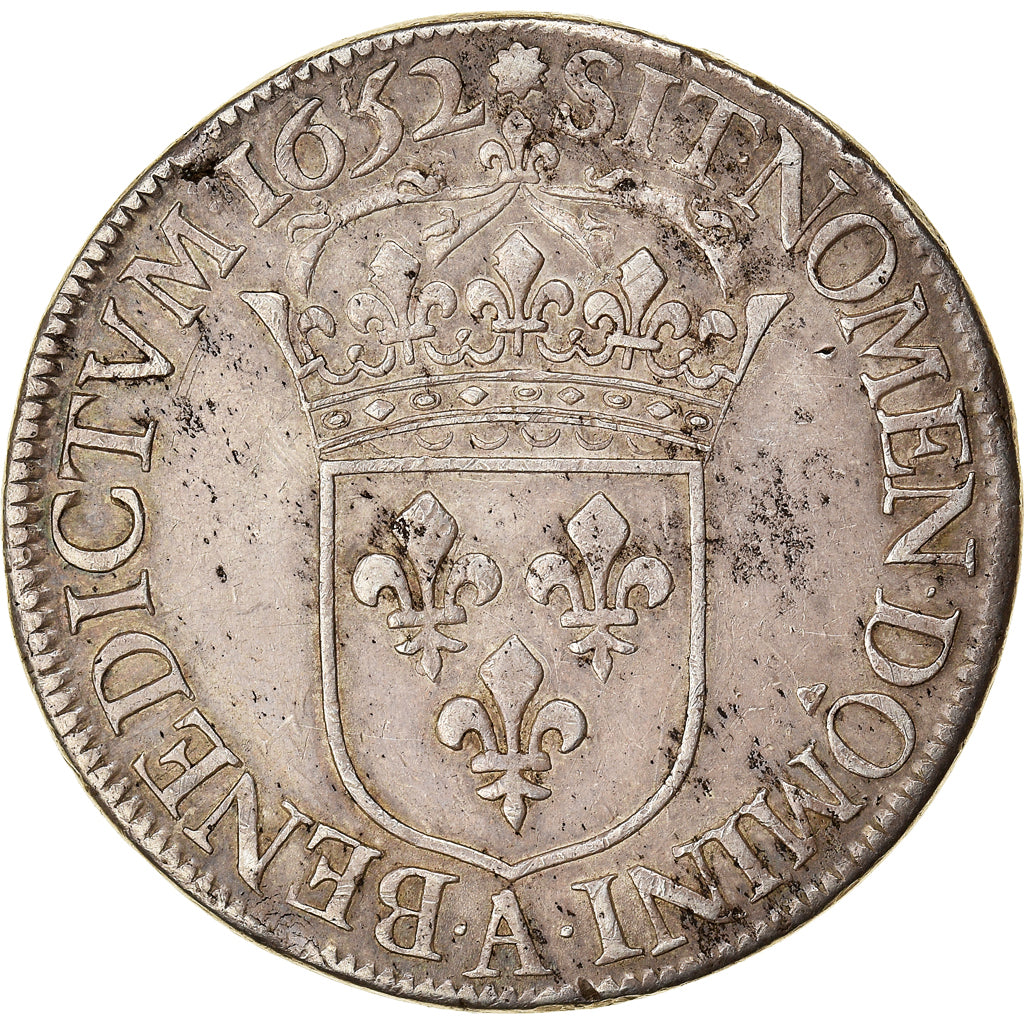 Moneda, Francia, Louis XIV, Écu à la mèche longue, Ecu, 1652, Paris, MBC