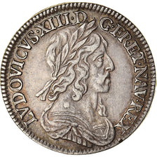 Coin, France, Louis XIII, 1/4 Écu 2e poinçon de Warin, buste drapé et