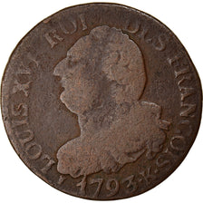 Moneta, Francia, 6 deniers françois, 6 Deniers, 1793, Bordeaux, MB, Bronzo