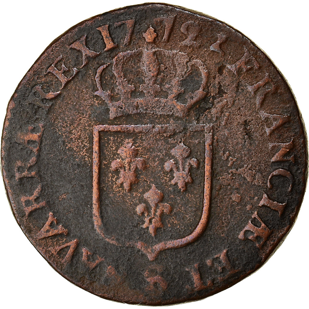 Münze, Frankreich, Louis XV, Sol à la vieille tête, Sol, 1772, Reims, S