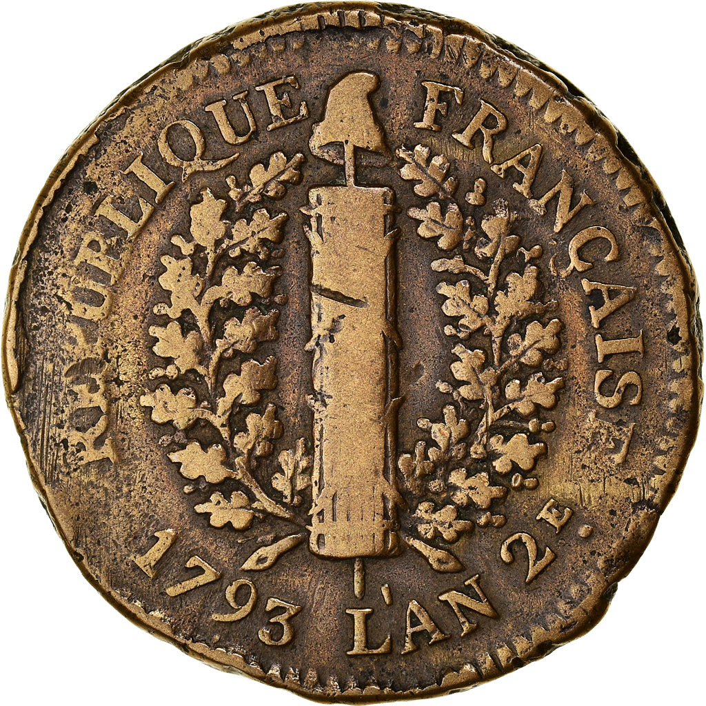 Münze, Deutsch Staaten, MAINZ, Friedrich Karl Josef, 5 Sols, 1793, S, Kupfer