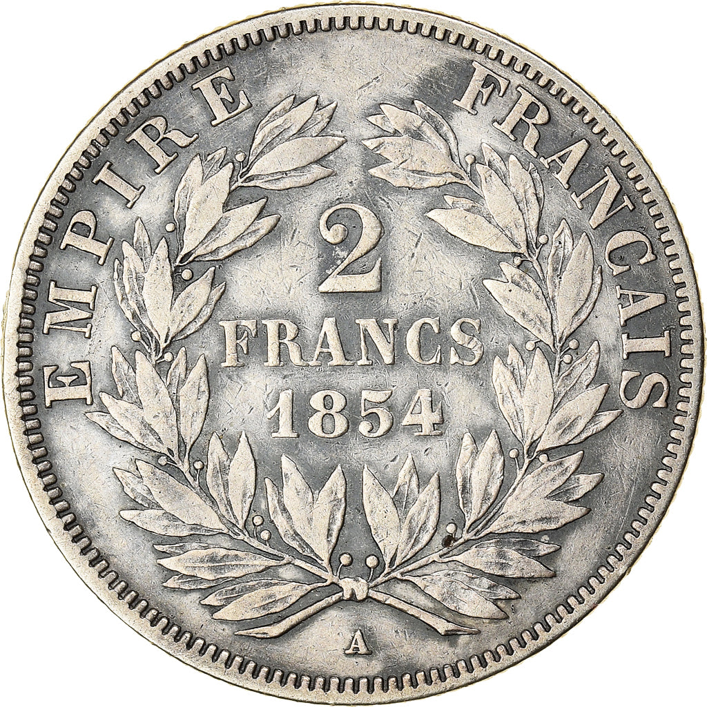 Münze, Frankreich, Napoleon III, 2 Francs, 1854, Paris, S+, Silber, KM:780.1