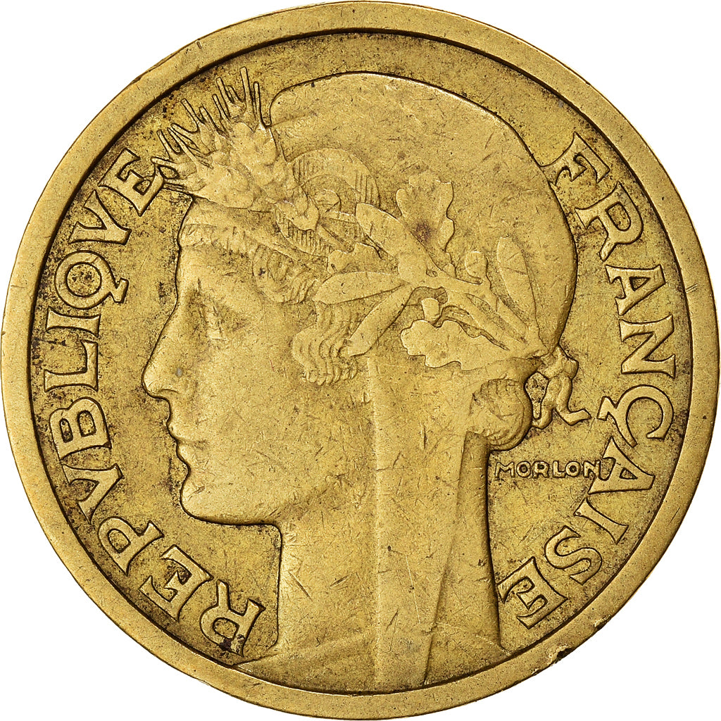 Munten, Frankrijk, Morlon, 2 Francs, 1935, Paris, FR+, Aluminum-Bronze, KM:886