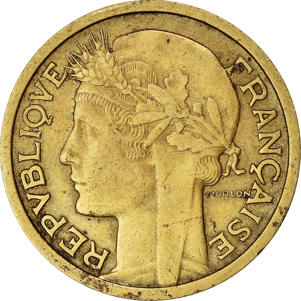 Moneda, Francia, Morlon, Franc, 1935, Paris, BC+, Aluminio - bronce, KM:885