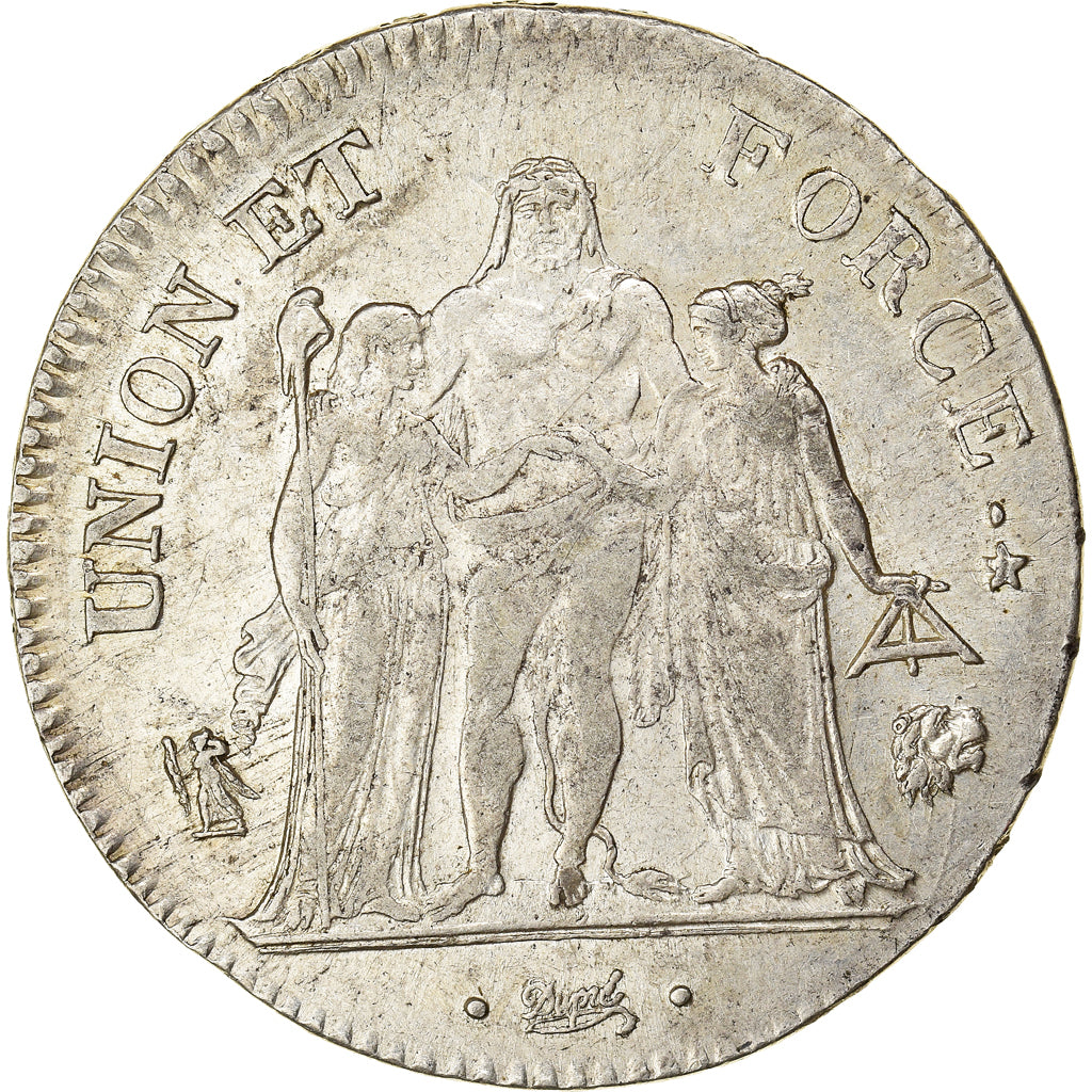 Coin, France, Union et Force, 5 Francs, An 6/5, Bayonne, AU(50-53), Silver