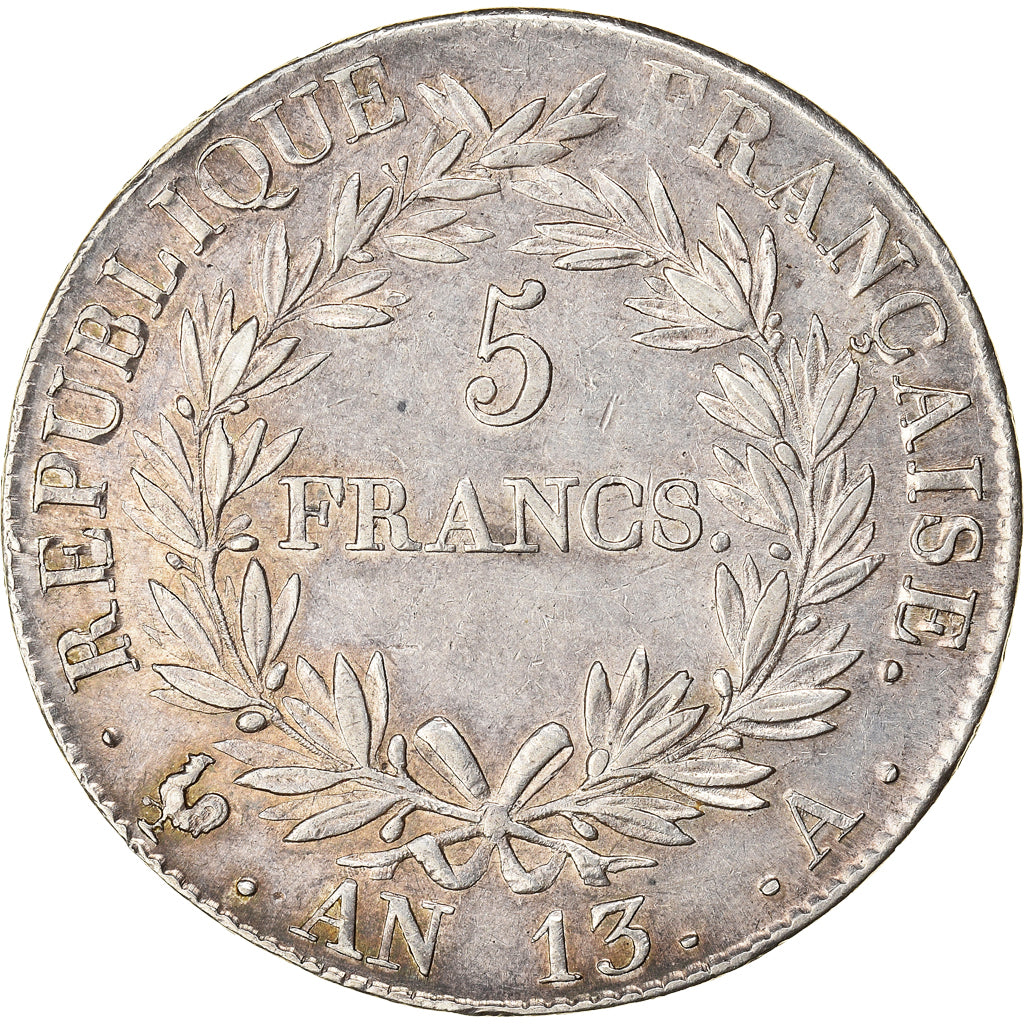 Münze, Frankreich, Napoléon I, 5 Francs, AN 13, Paris, SS+, Silber, KM:662.1