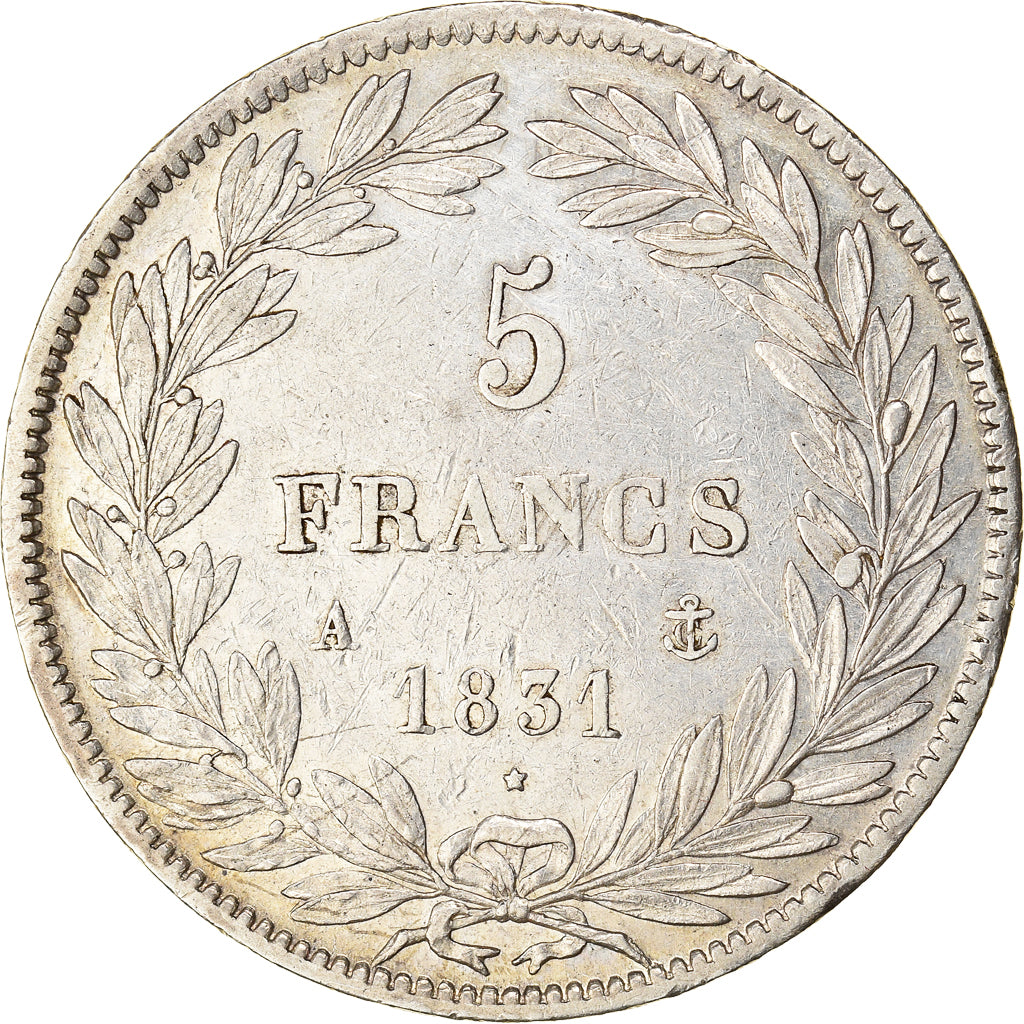 Münze, Frankreich, Louis-Philippe, 5 Francs, 1831, Paris, SS, Silber, KM:735.1