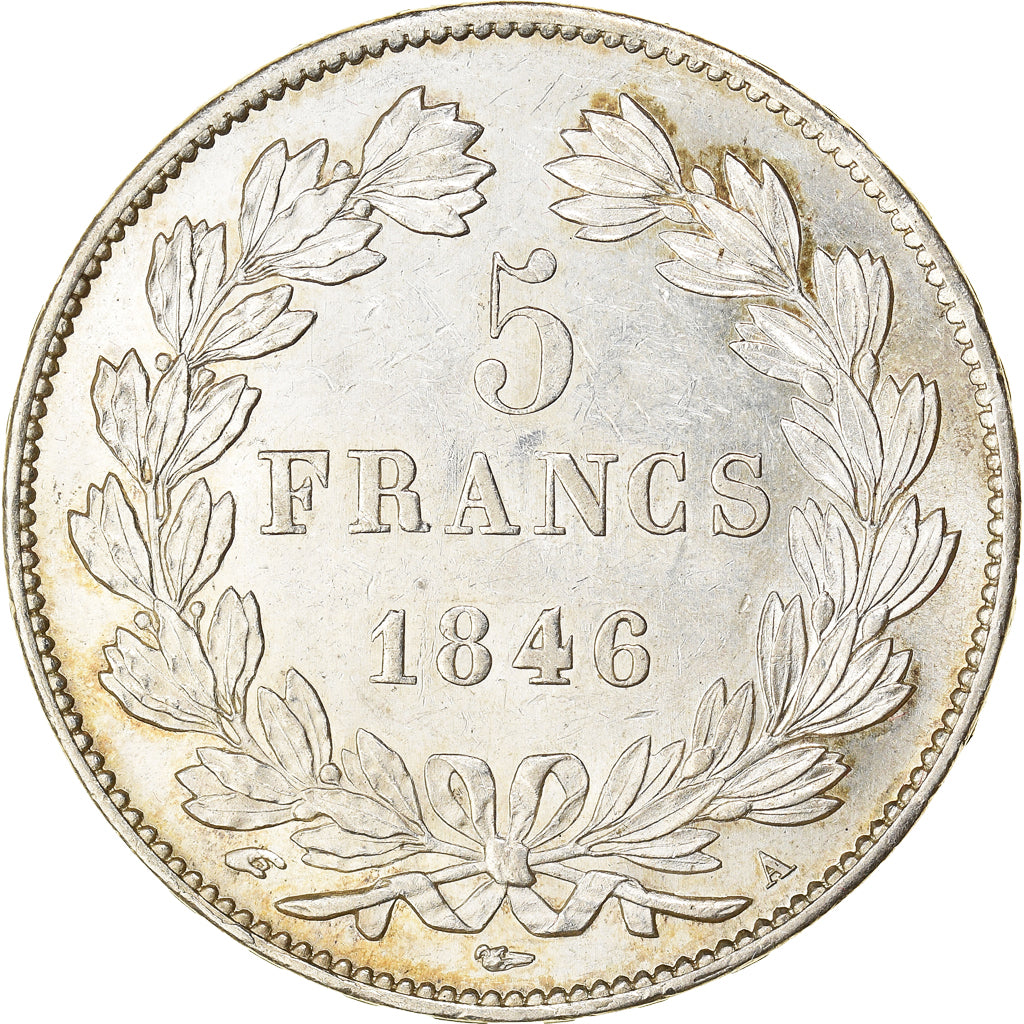 Coin, France, Louis-Philippe, 5 Francs, 1846, Paris, AU(55-58), Silver