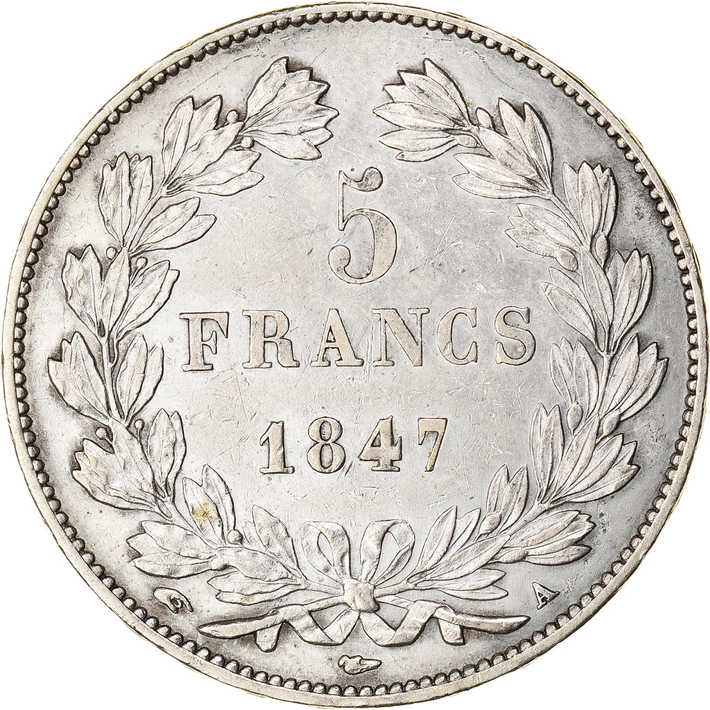 Moneta, Francia, Louis-Philippe, 5 Francs, 1847, Paris, BB+, Argento, KM:749.1