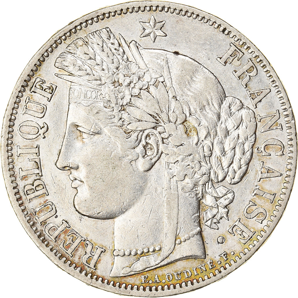 Moneta, Francia, Cérès, 5 Francs, 1849, Paris, BB, Argento, KM:761.1