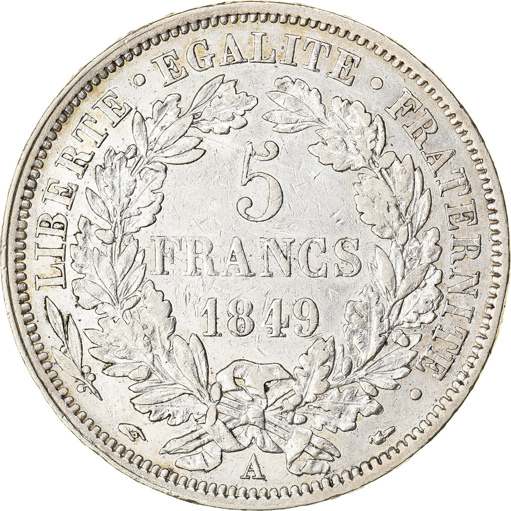 Moneta, Francia, Cérès, 5 Francs, 1849, Paris, BB, Argento, KM:761.1