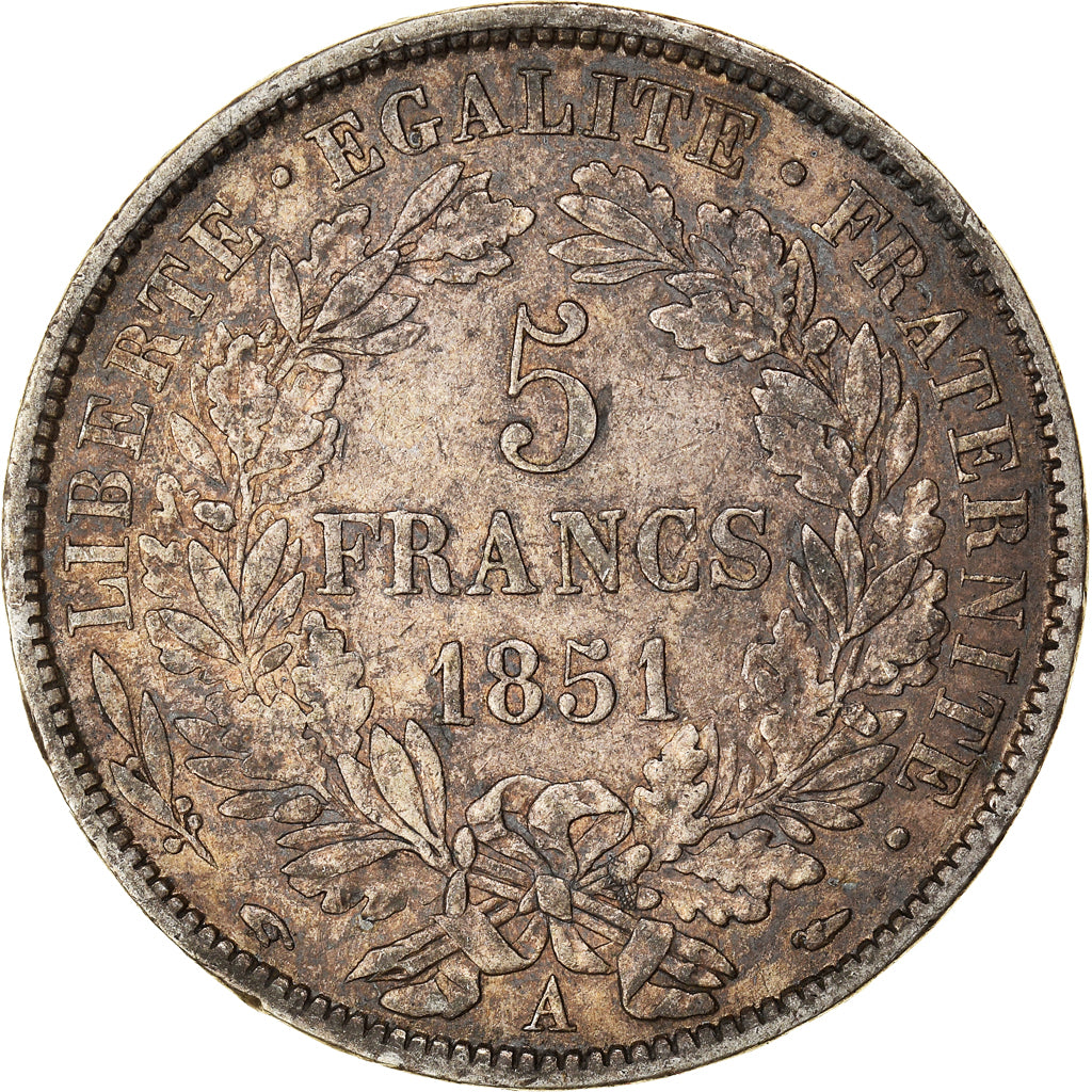 Münze, Frankreich, Cérès, 5 Francs, 1851, Paris, SS, Silber, KM:761.1