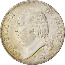 Coin, France, Louis XVIII, 5 Francs, 1824, Lille, AU(50-53), Silver, KM:711.13