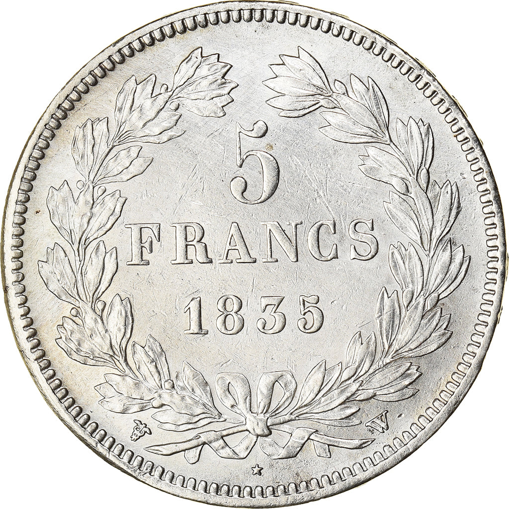 Coin, France, Louis-Philippe, 5 Francs, 1835, Lille, EF(40-45), Silver