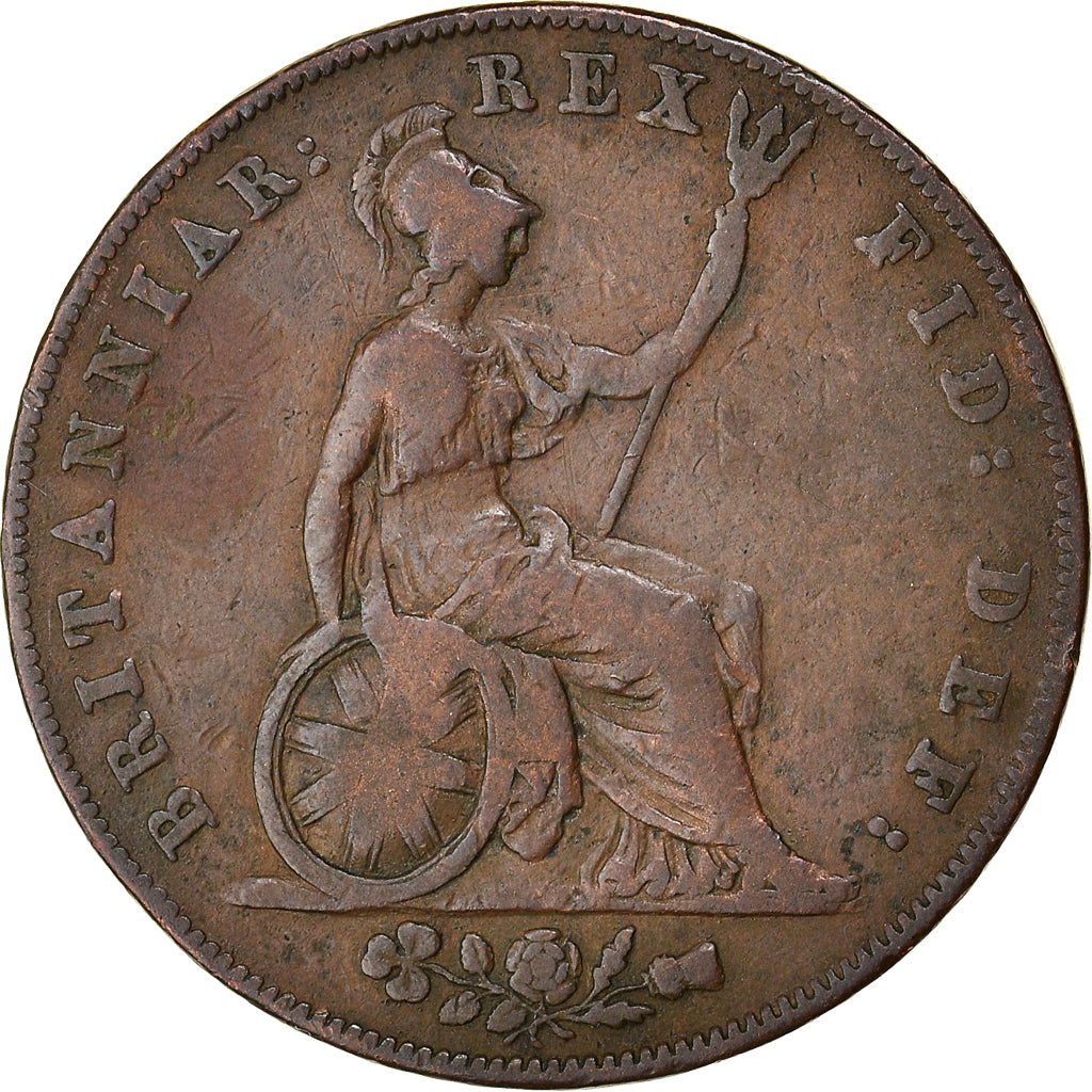 Coin, Great Britain, George IV, 1/2 Penny, 1826, VF(30-35), Copper, KM:692