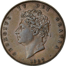 Münze, Großbritannien, George IV, 1/2 Penny, 1827, SS+, Kupfer, KM:692