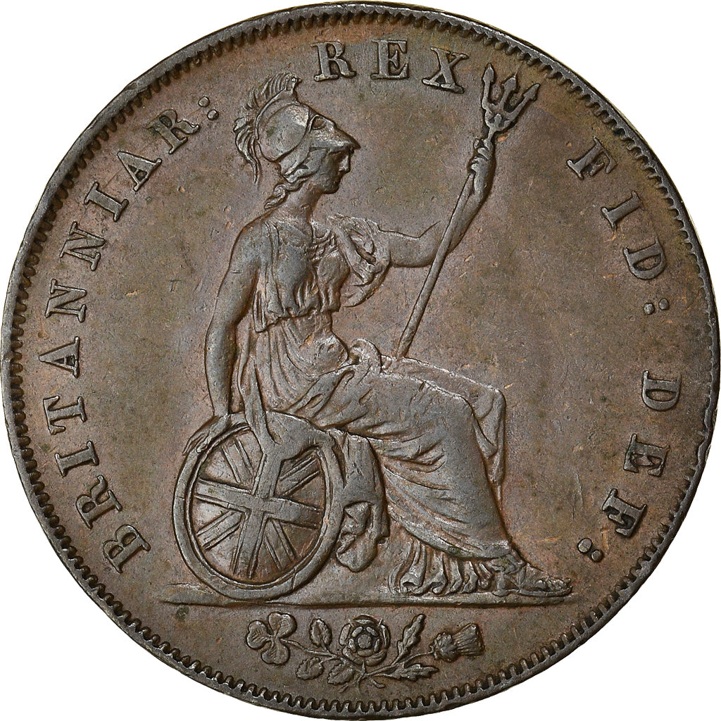 Münze, Großbritannien, George IV, 1/2 Penny, 1827, SS+, Kupfer, KM:692