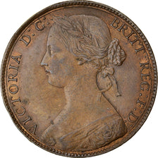Coin, Great Britain, Victoria, Penny, 1861, AU(50-53), Bronze, KM:749.2