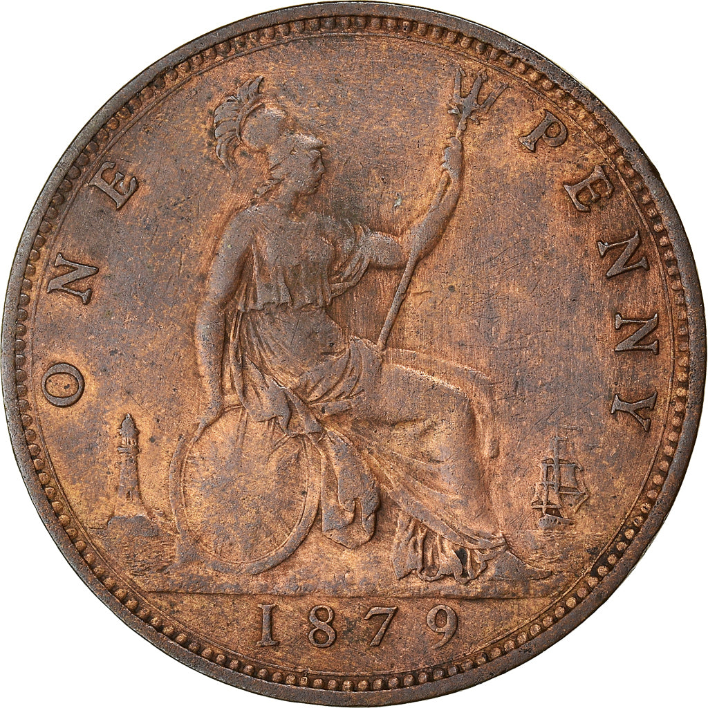 Coin, Great Britain, Victoria, Penny, 1879, EF(40-45), Bronze, KM:755