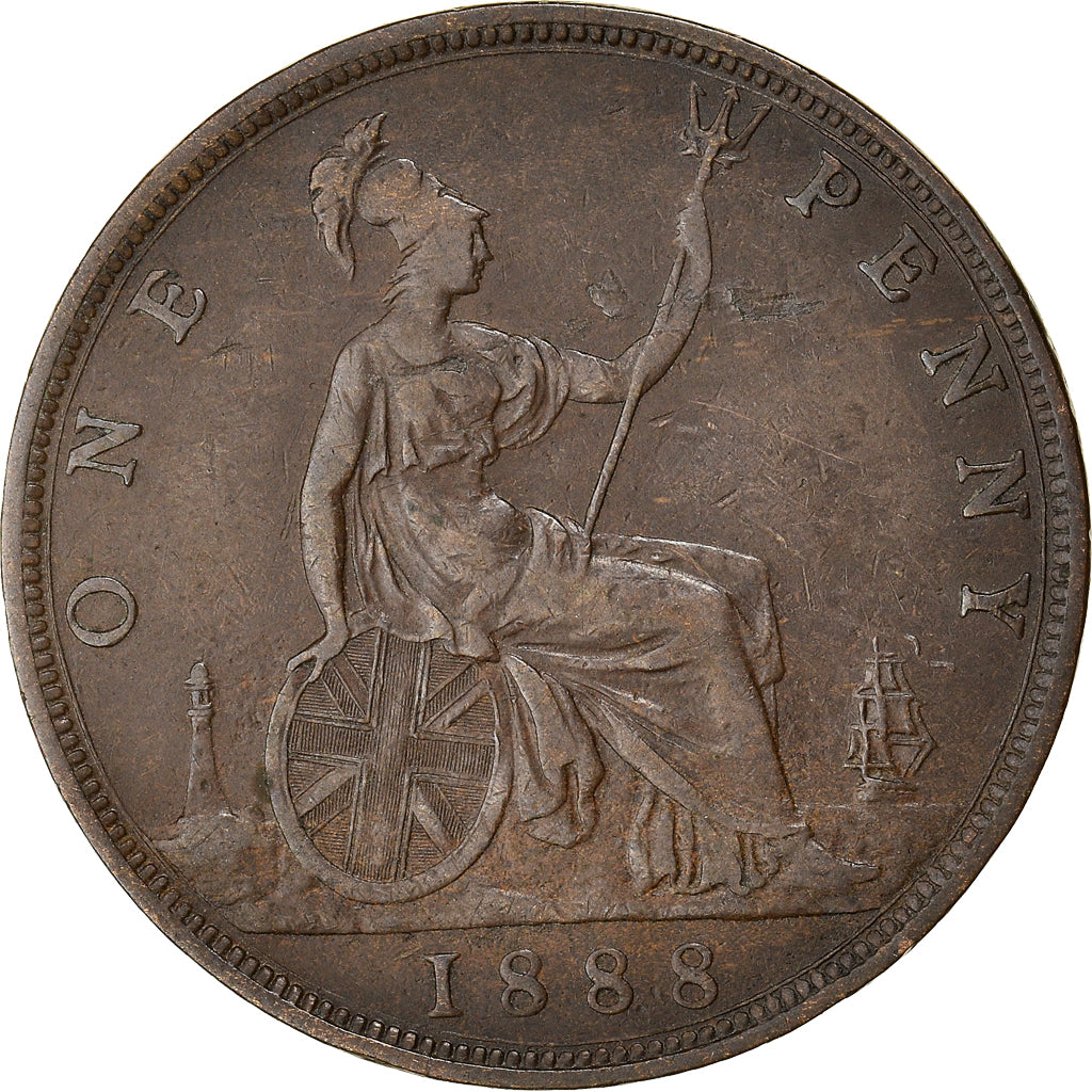Monnaie, Grande-Bretagne, Victoria, Penny, 1888, TB+, Bronze, KM:755