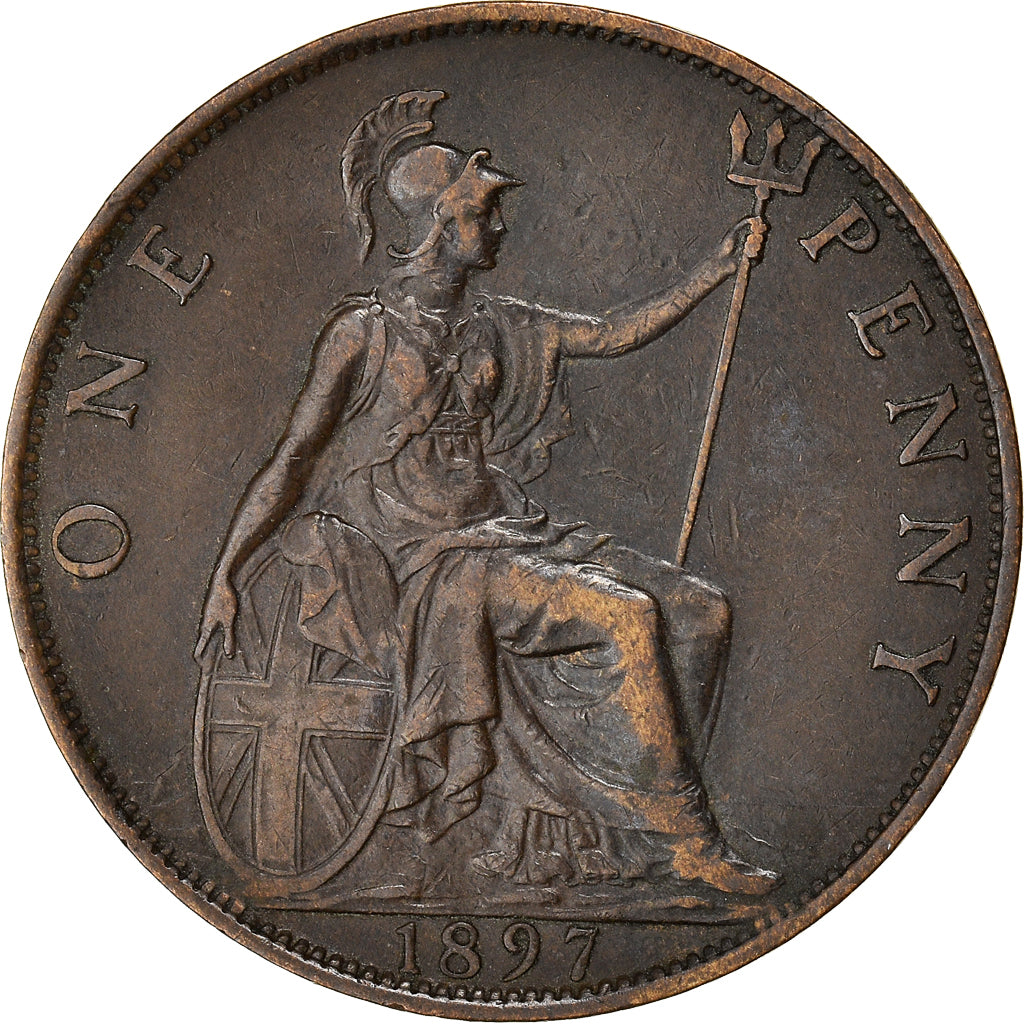 Coin, Great Britain, Victoria, Penny, 1897, EF(40-45), Bronze, KM:790