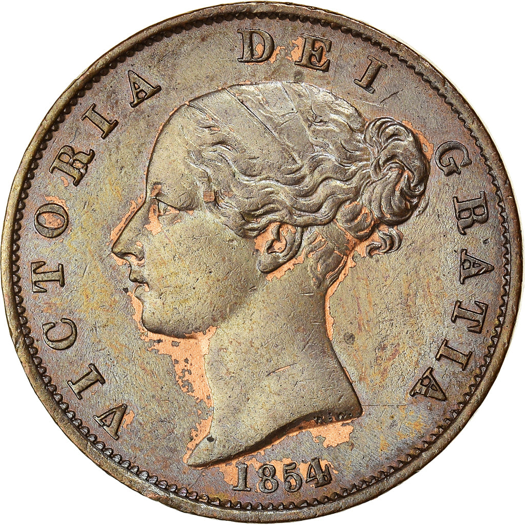 Monnaie, Grande-Bretagne, Victoria, 1/2 Penny, 1854, TTB+, Cuivre, KM:726
