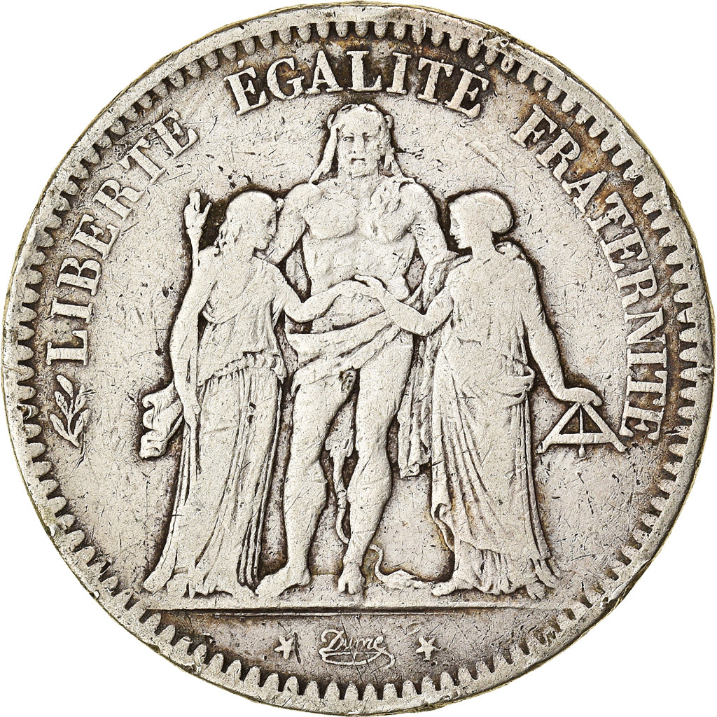 Coin, France, Hercule, 5 Francs, 1848, Bordeaux, VF(20-25), Silver, KM:756.4