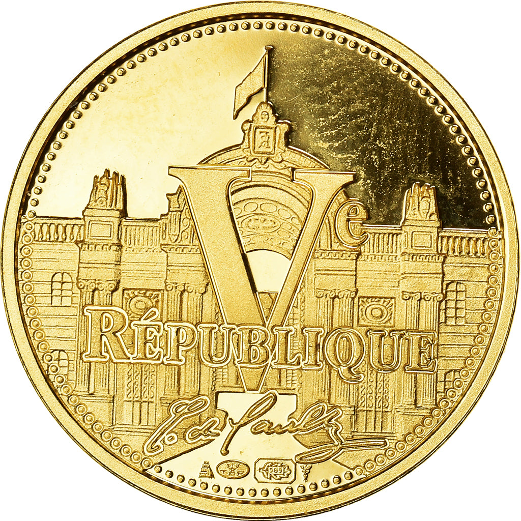 Francia, medaglia, Charles De Gaulle, 2010, FDC, Oro