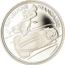 Coin, France, Bobsledding, 100 Francs, 1990, Albertville 92, MS(65-70), Silver