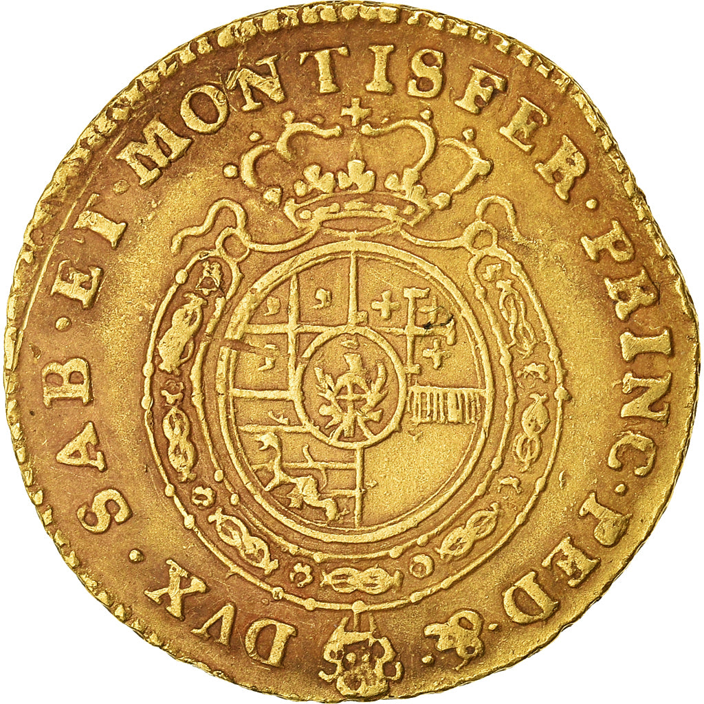 Moneta, STATI ITALIANI, SARDINIA, Carlo Emanuele III, 1/2 Doppia, 1756, Torino
