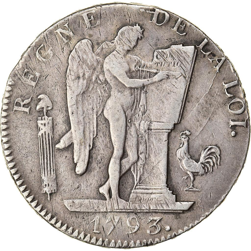 Monnaie, France, Écu de 6 livres française, 6 Livres, 1793, Strasbourg, TB+